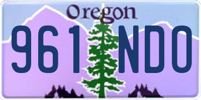 OR license plate 961NDO