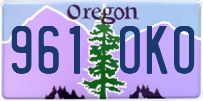 OR license plate 961OKO