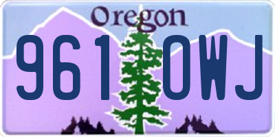 OR license plate 961OWJ
