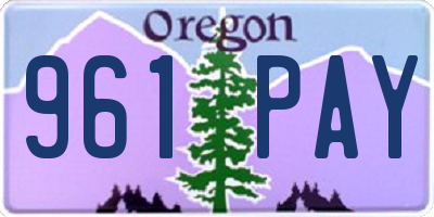 OR license plate 961PAY