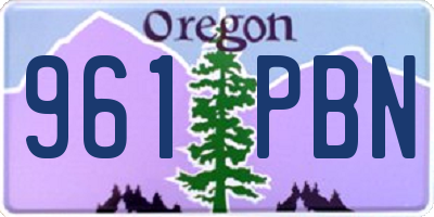 OR license plate 961PBN
