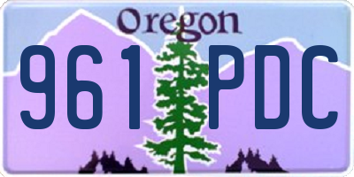 OR license plate 961PDC
