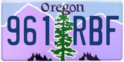 OR license plate 961RBF
