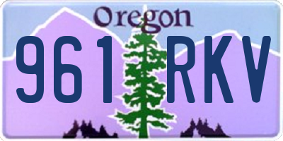 OR license plate 961RKV