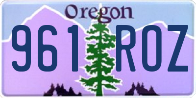 OR license plate 961ROZ