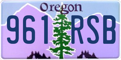 OR license plate 961RSB