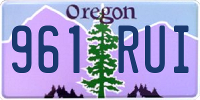 OR license plate 961RUI