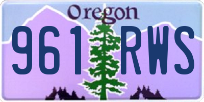 OR license plate 961RWS