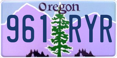 OR license plate 961RYR