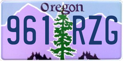 OR license plate 961RZG