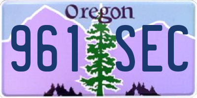 OR license plate 961SEC