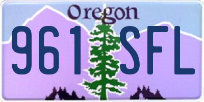 OR license plate 961SFL