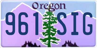 OR license plate 961SIG