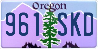 OR license plate 961SKD