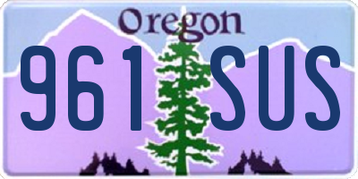 OR license plate 961SUS