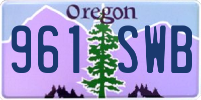 OR license plate 961SWB