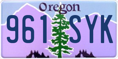 OR license plate 961SYK