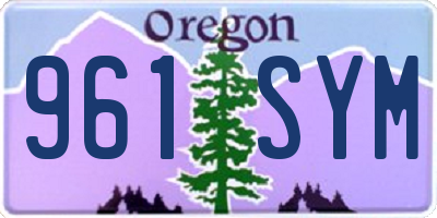 OR license plate 961SYM