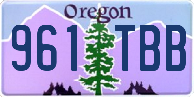 OR license plate 961TBB