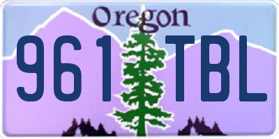 OR license plate 961TBL
