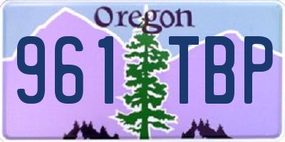 OR license plate 961TBP