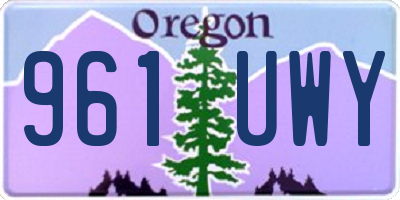 OR license plate 961UWY