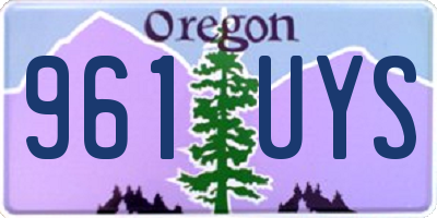 OR license plate 961UYS