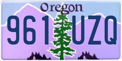 OR license plate 961UZQ