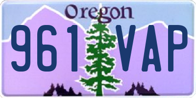 OR license plate 961VAP