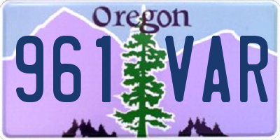 OR license plate 961VAR