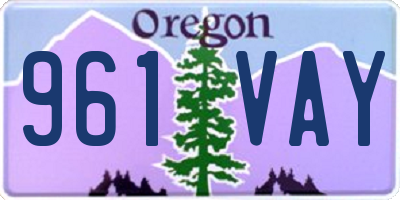 OR license plate 961VAY