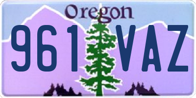 OR license plate 961VAZ