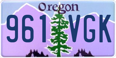 OR license plate 961VGK