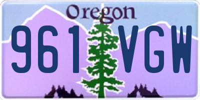 OR license plate 961VGW