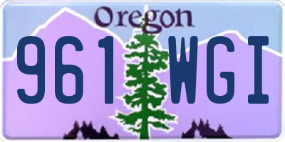 OR license plate 961WGI