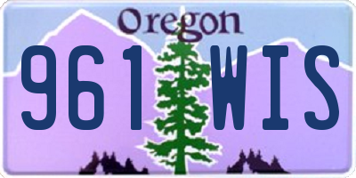 OR license plate 961WIS