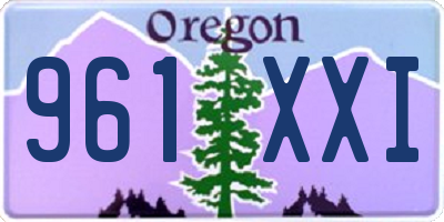 OR license plate 961XXI