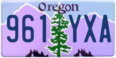 OR license plate 961YXA