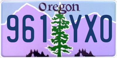 OR license plate 961YXO