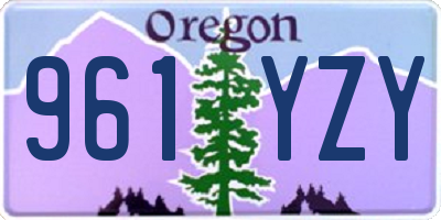 OR license plate 961YZY