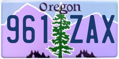 OR license plate 961ZAX