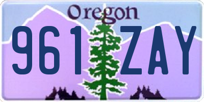 OR license plate 961ZAY