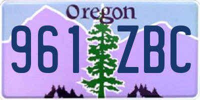 OR license plate 961ZBC