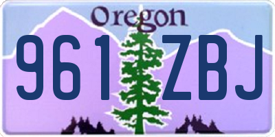 OR license plate 961ZBJ
