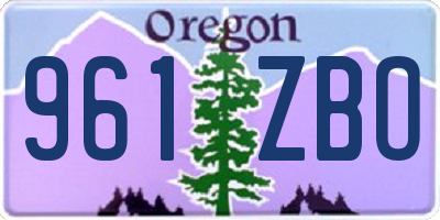 OR license plate 961ZBO