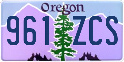 OR license plate 961ZCS