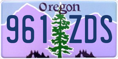 OR license plate 961ZDS