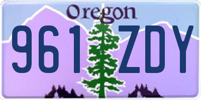 OR license plate 961ZDY