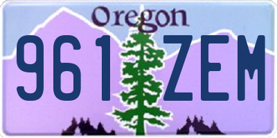 OR license plate 961ZEM
