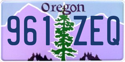 OR license plate 961ZEQ